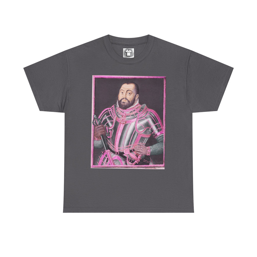 Baroque Pink King — Neon Renaissance Portrait Shirt