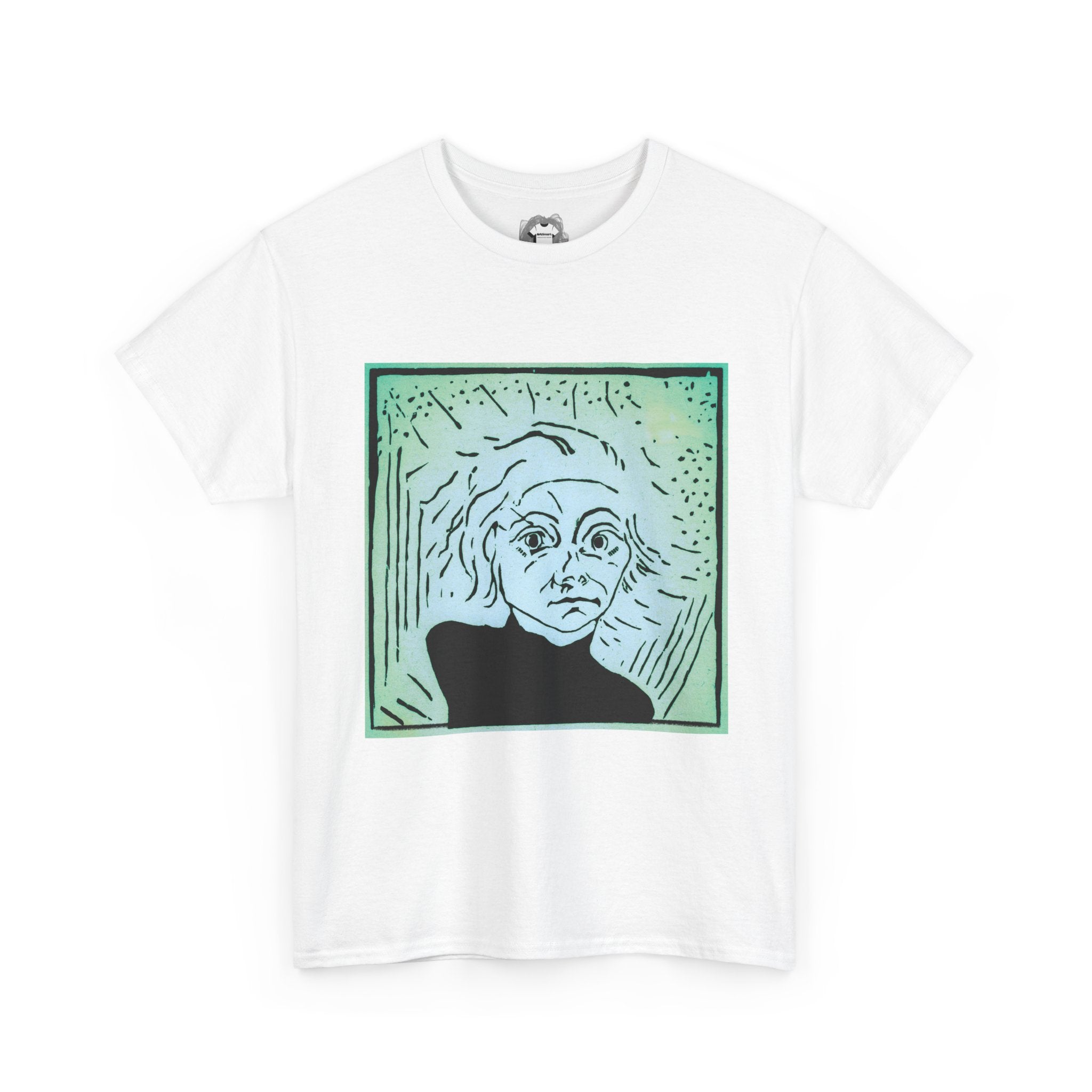 Are You Talking to Me — Green Gradient Face Expressionist Shirt