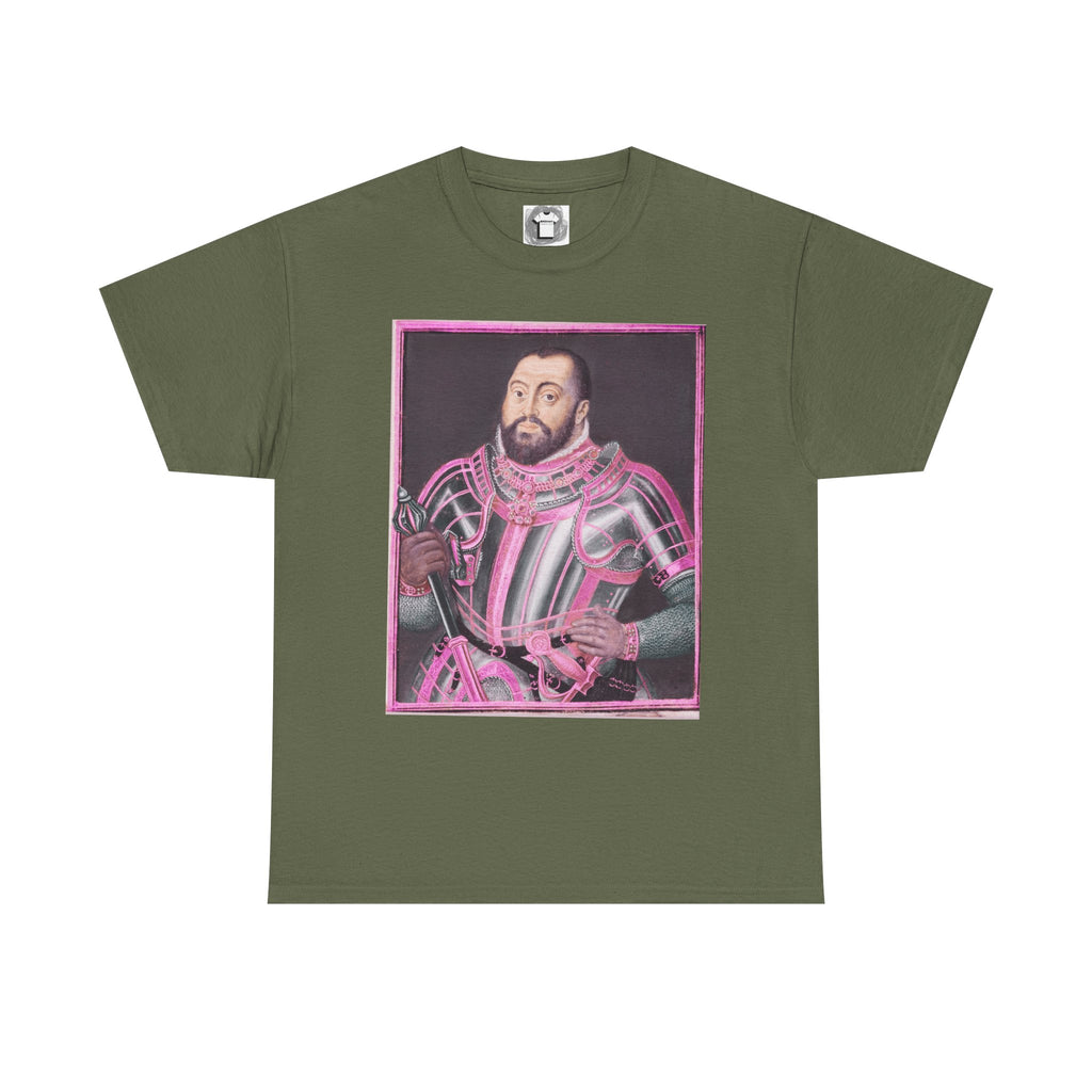 Baroque Pink King — Neon Renaissance Portrait Shirt