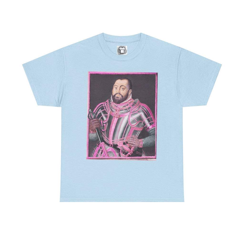 Baroque Pink King — Neon Renaissance Portrait Shirt