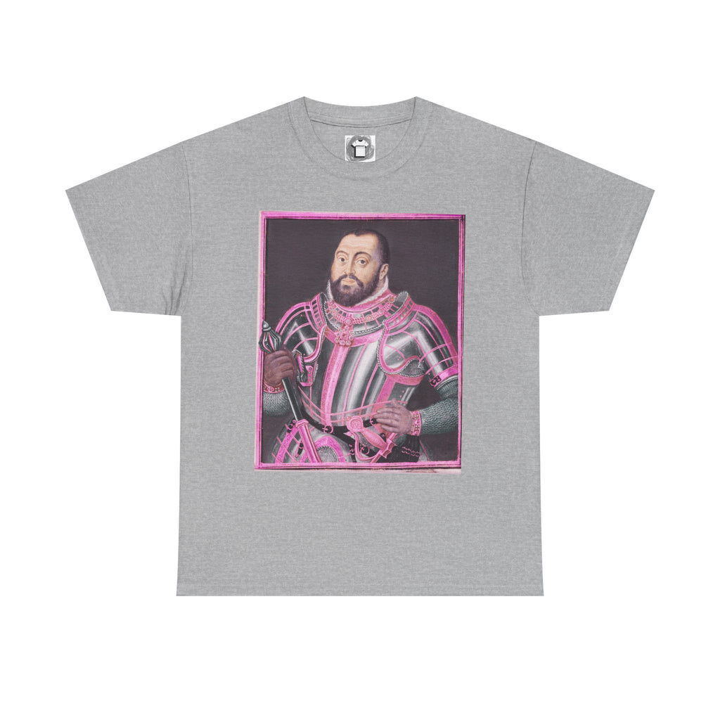 Baroque Pink King — Neon Renaissance Portrait Shirt
