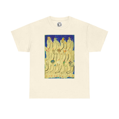 Abstract Golden Figures — Surreal Vintage Illustration Shirt