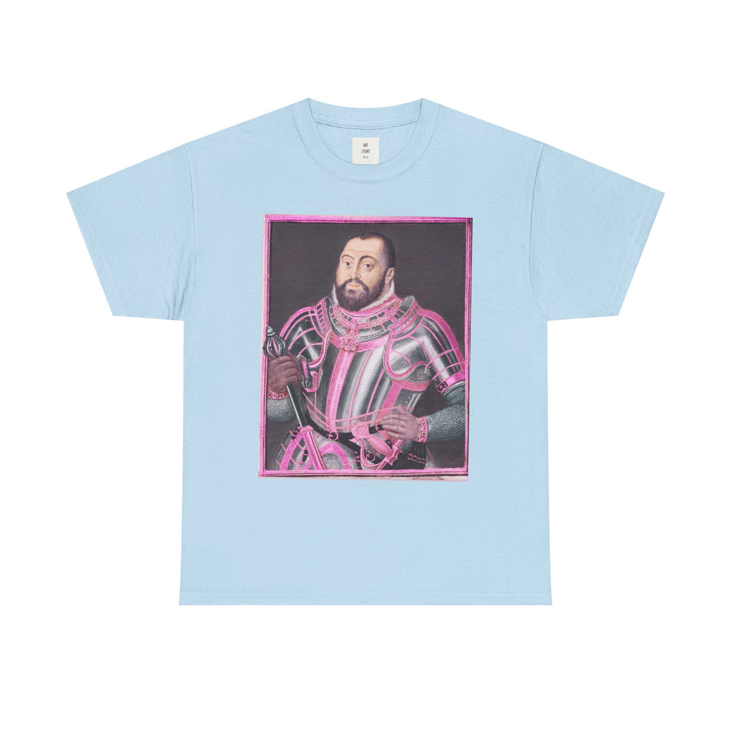 Baroque Pink King — Neon Renaissance Portrait Shirt