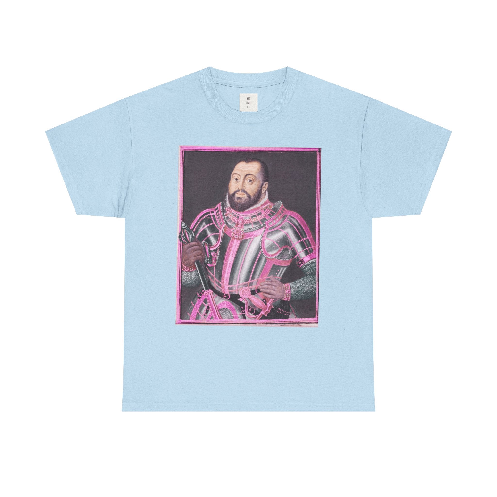 Baroque Pink King — Neon Renaissance Portrait Shirt