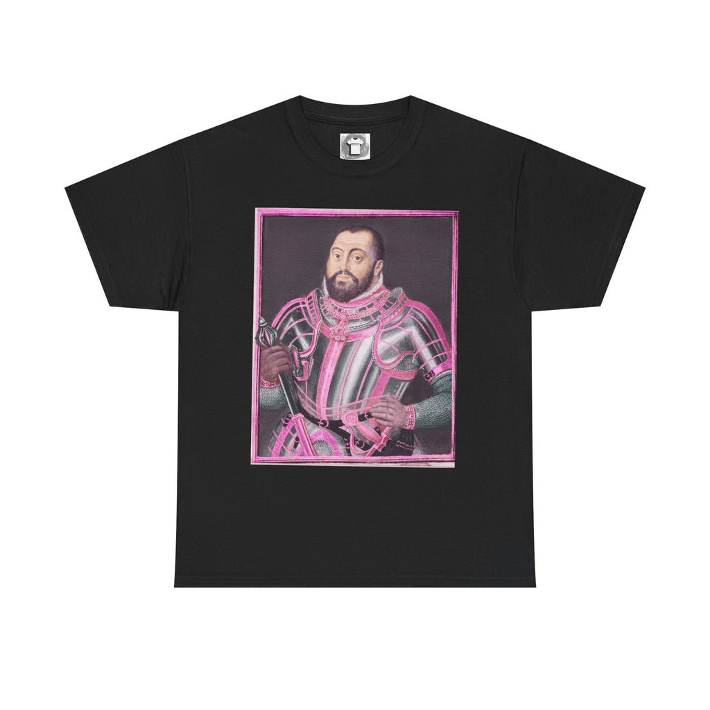 Baroque Pink King — Neon Renaissance Portrait Shirt