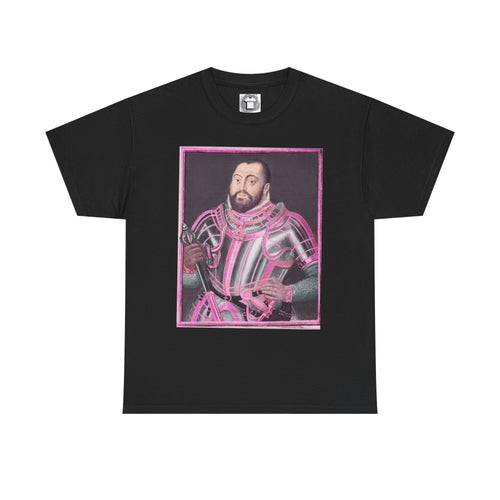 Baroque Pink King — Neon Renaissance Portrait Shirt