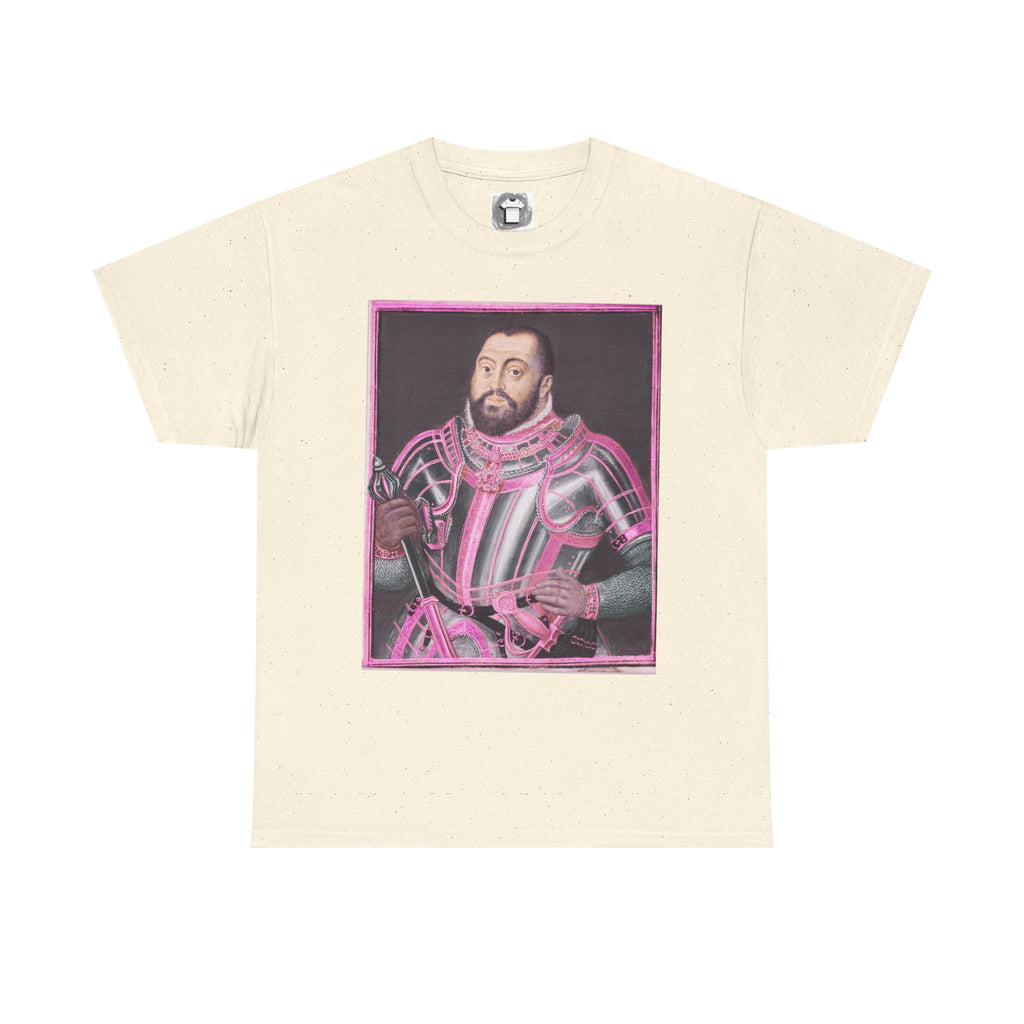 Baroque Pink King — Neon Renaissance Portrait Shirt