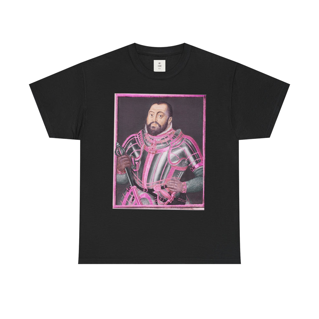 Baroque Pink King — Neon Renaissance Portrait Shirt