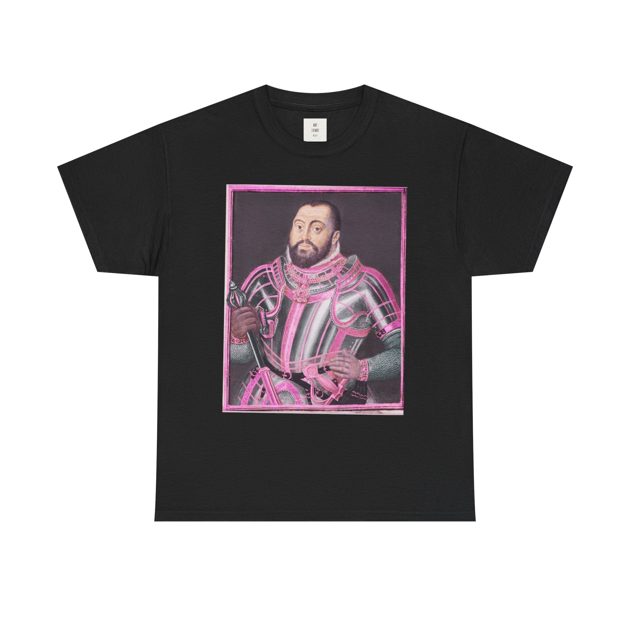 Baroque Pink King — Neon Renaissance Portrait Shirt