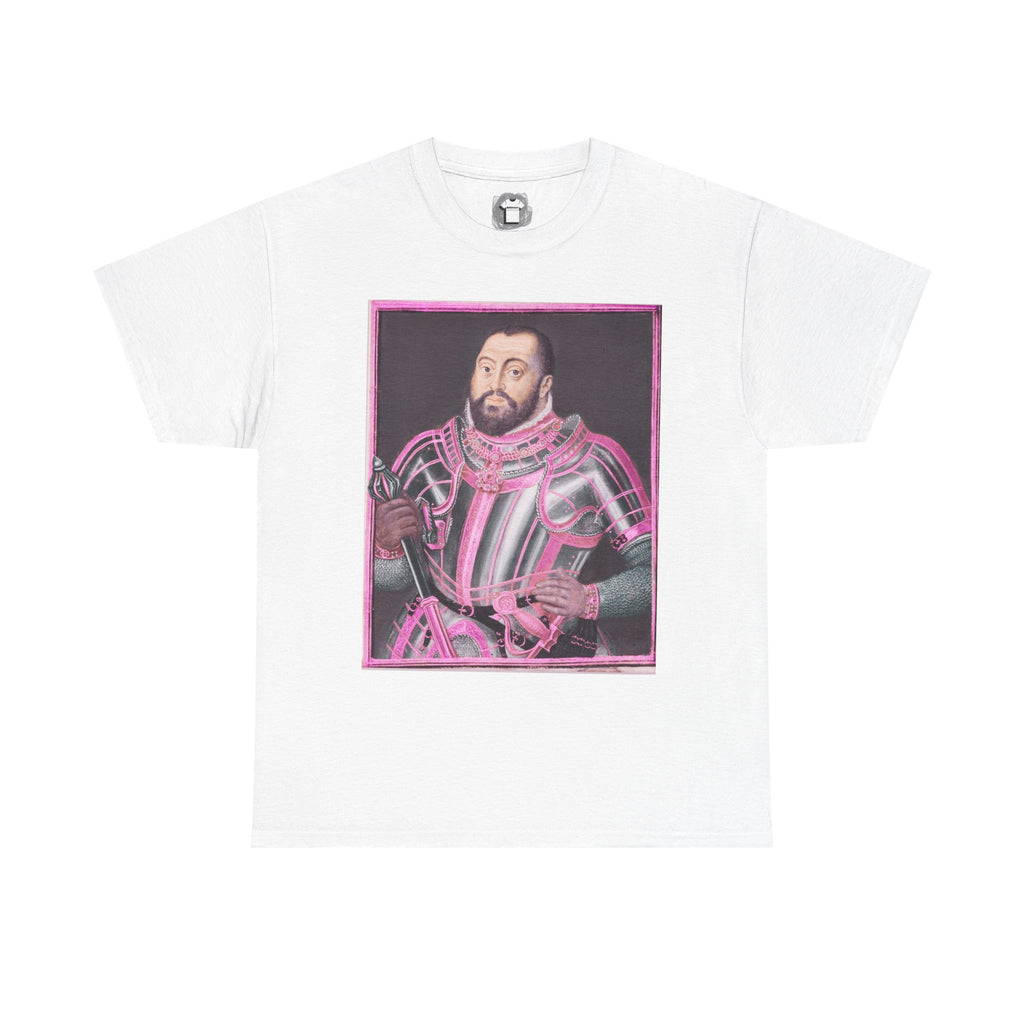Baroque Pink King — Neon Renaissance Portrait Shirt