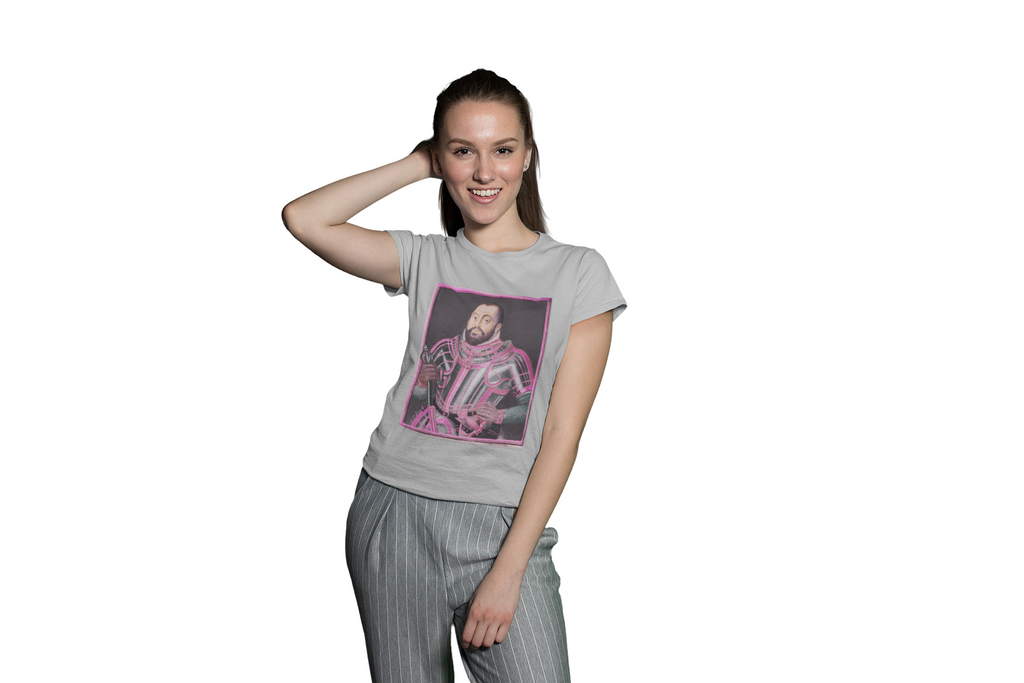 Baroque Pink King — Neon Renaissance Portrait Shirt
