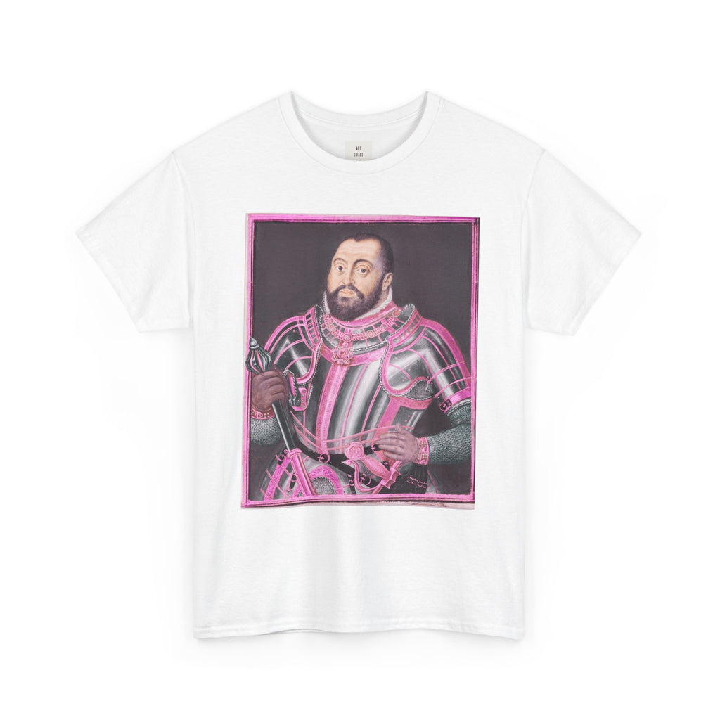Baroque Pink King — Neon Renaissance Portrait Shirt