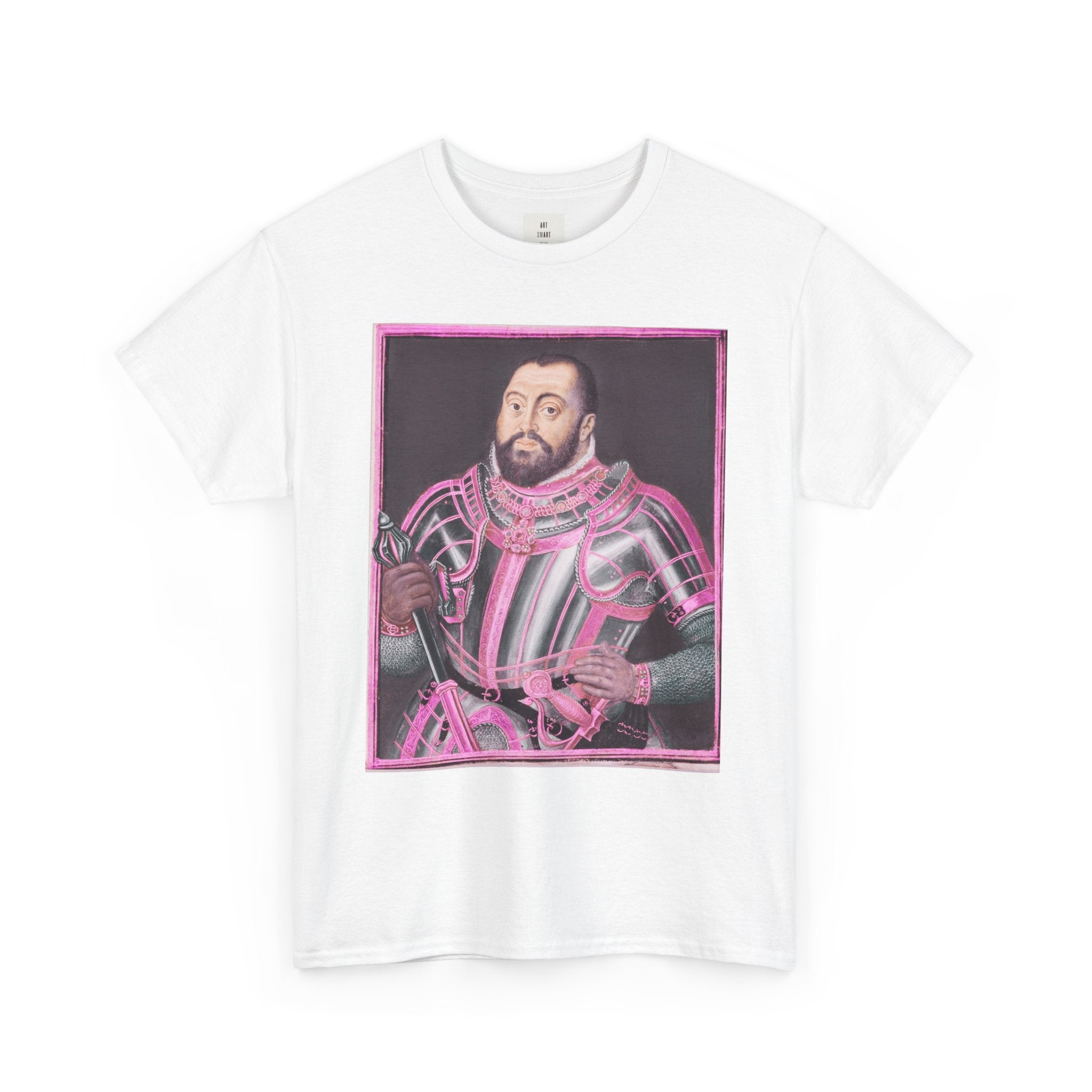 Baroque Pink King — Neon Renaissance Portrait Shirt