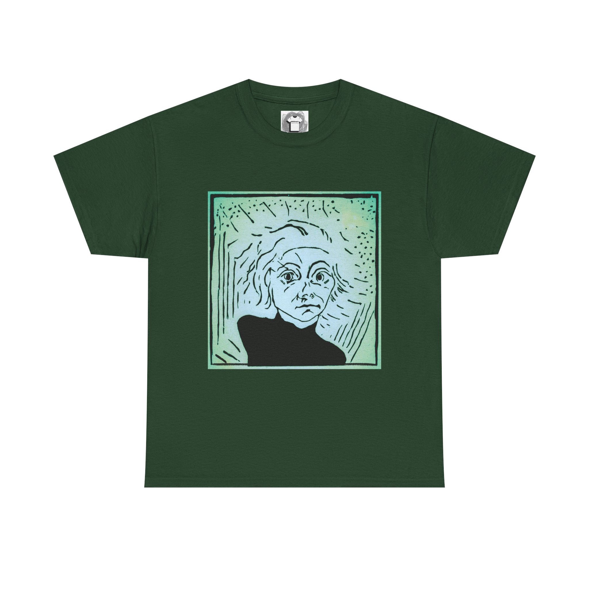 Are You Talking to Me — Green Gradient Face Expressionist Shirt