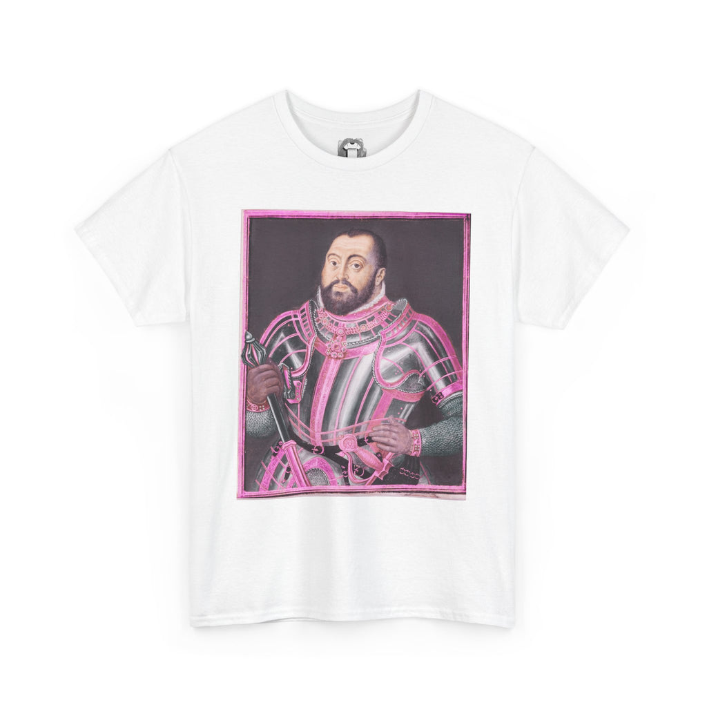 Baroque Pink King — Neon Renaissance Portrait Shirt