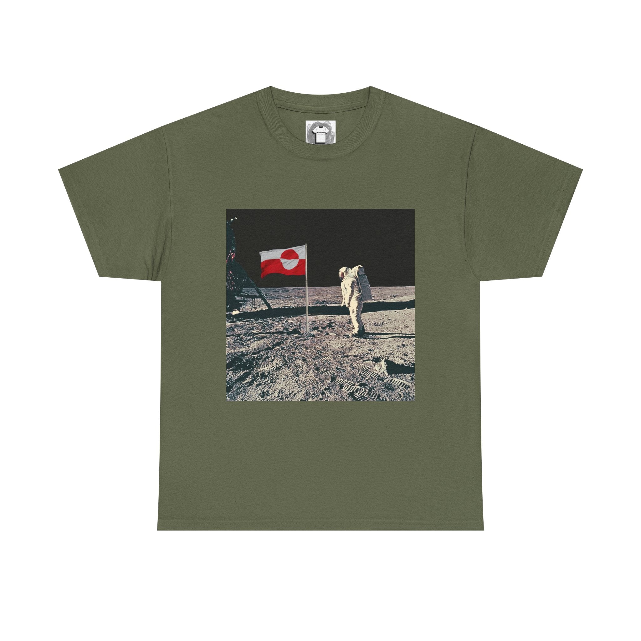 Green Landing — Retro Space Flag Graphic Tee