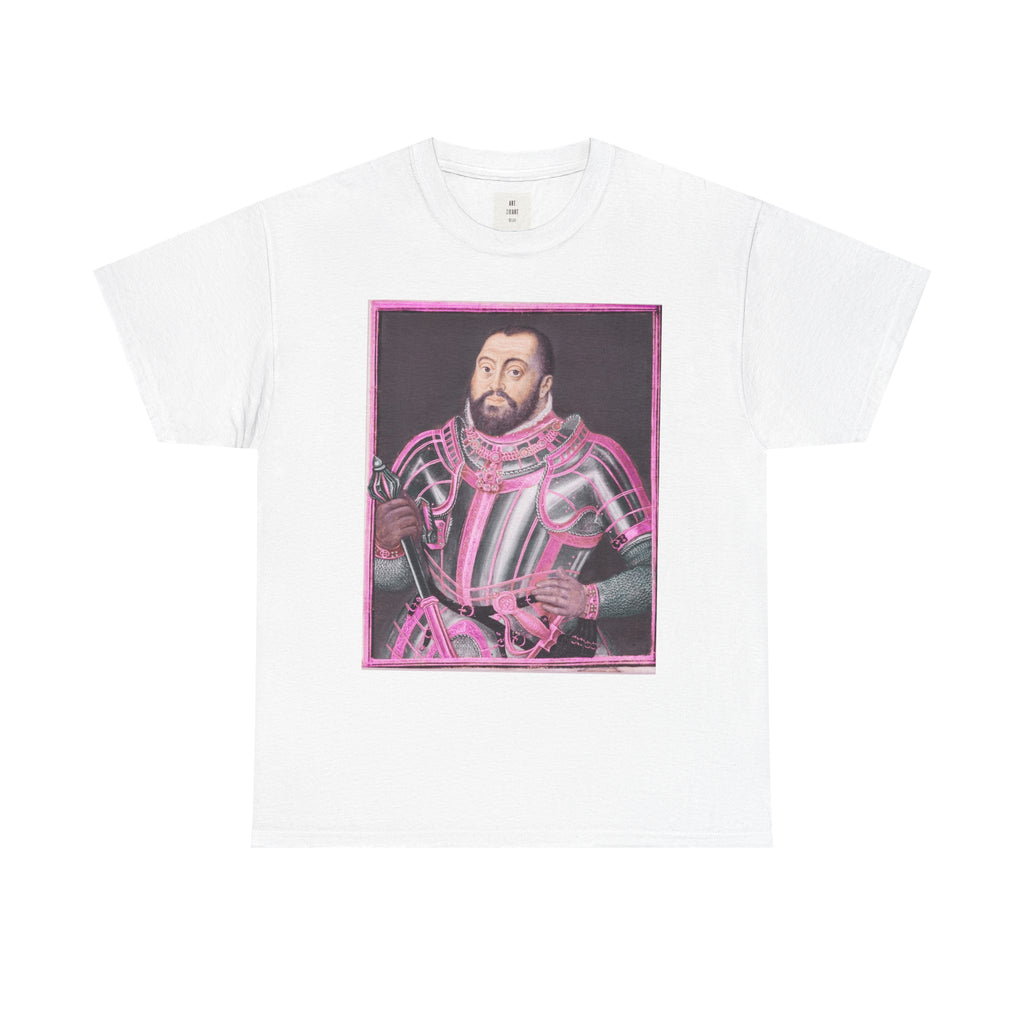 Baroque Pink King — Neon Renaissance Portrait Shirt