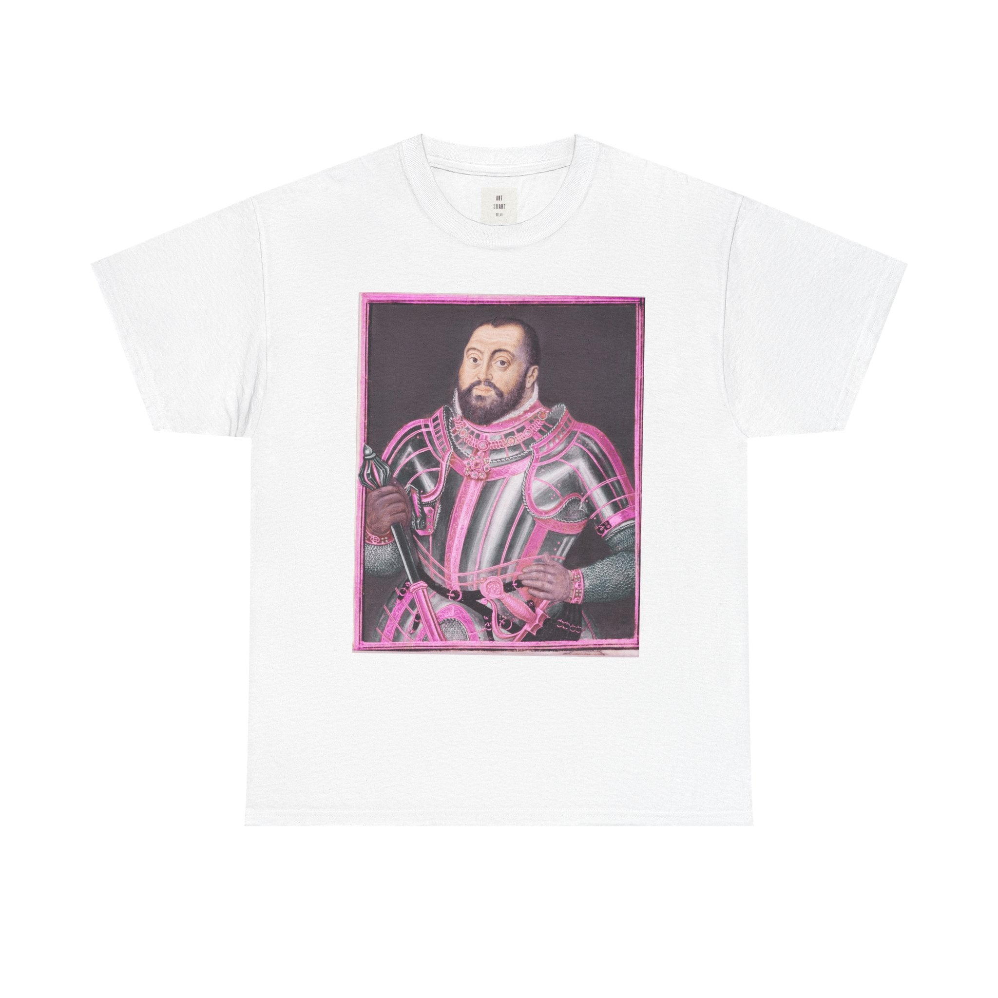Baroque Pink King — Neon Renaissance Portrait Shirt
