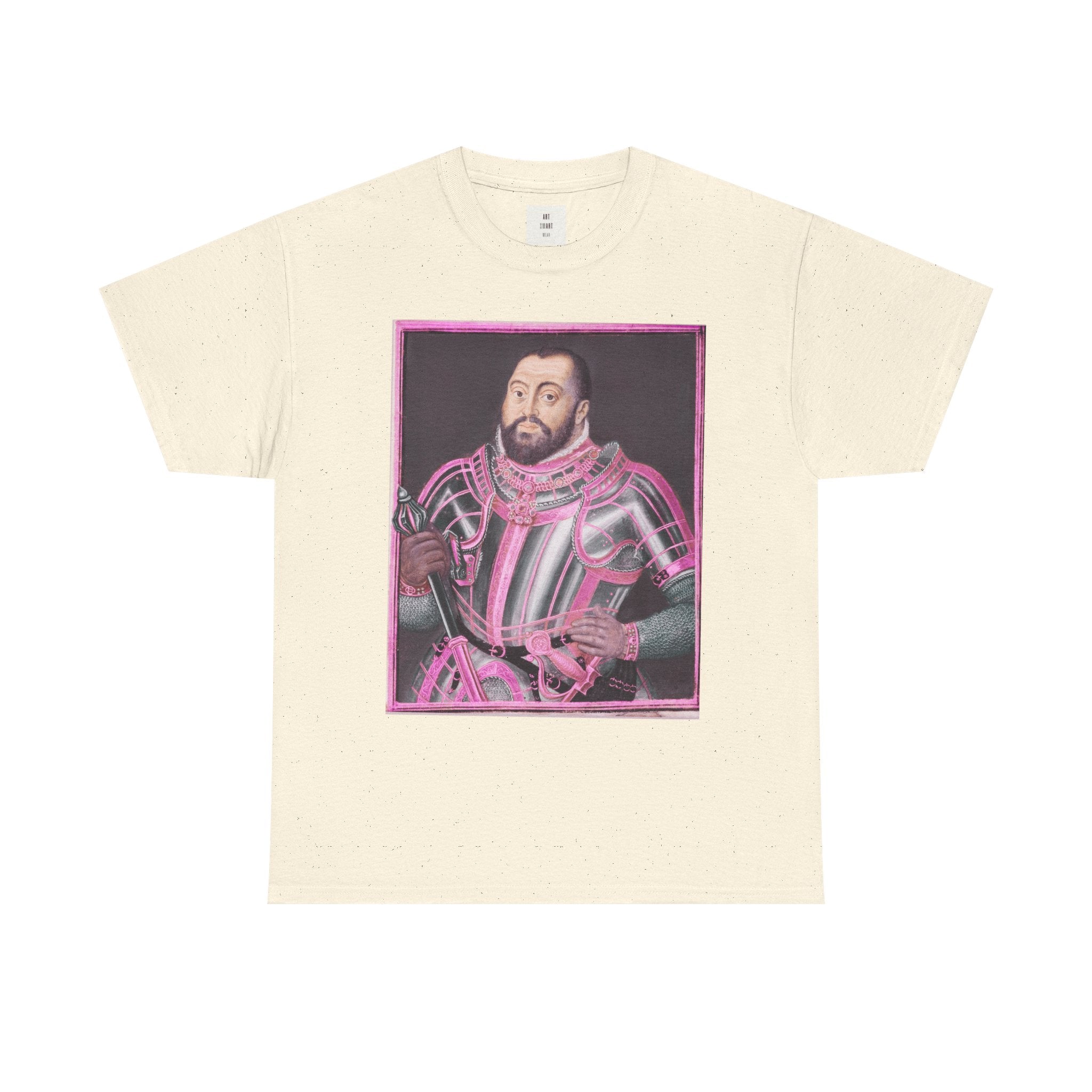 Baroque Pink King — Neon Renaissance Portrait Shirt