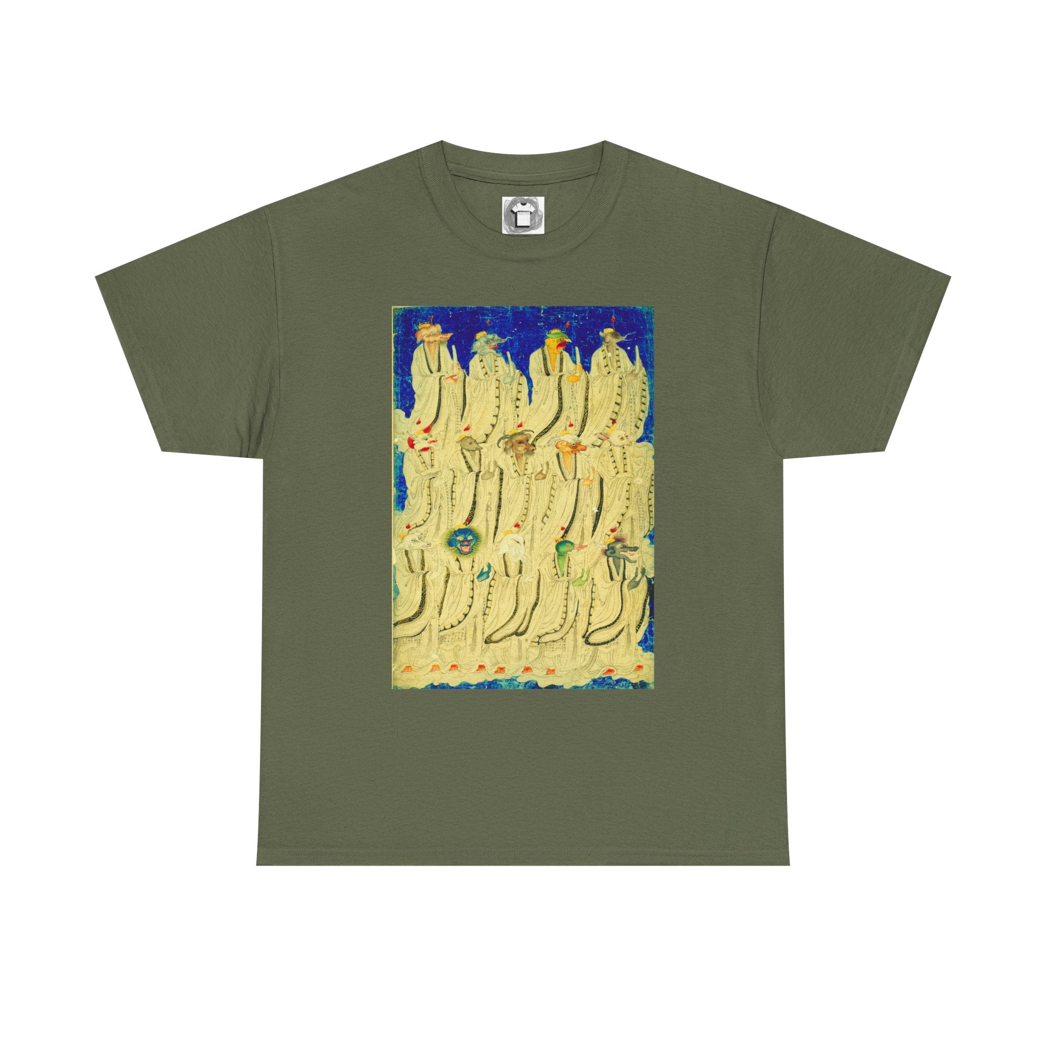 Abstract Golden Figures — Surreal Vintage Illustration Shirt