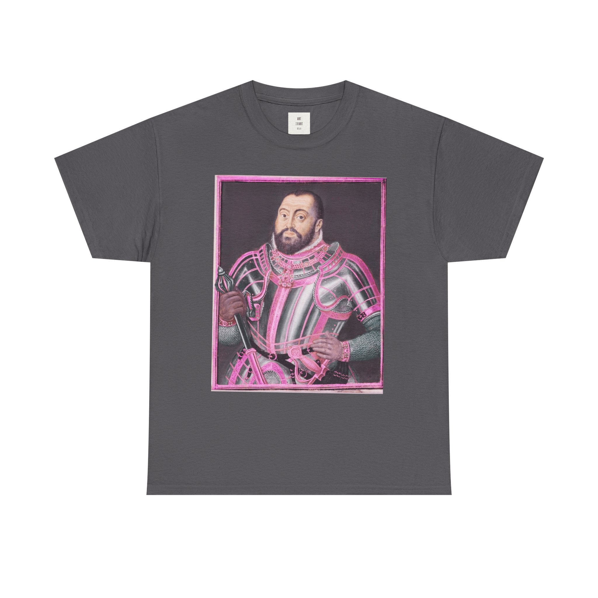 Baroque Pink King — Neon Renaissance Portrait Shirt